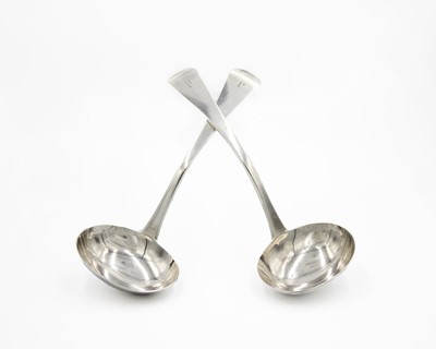 Lot 100 - A pair of George III silver ladles by John Lias.