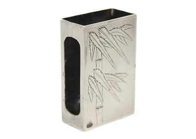Lot 213 - A Chinese silver matchbox holder, stamped C.J, circa 1900.