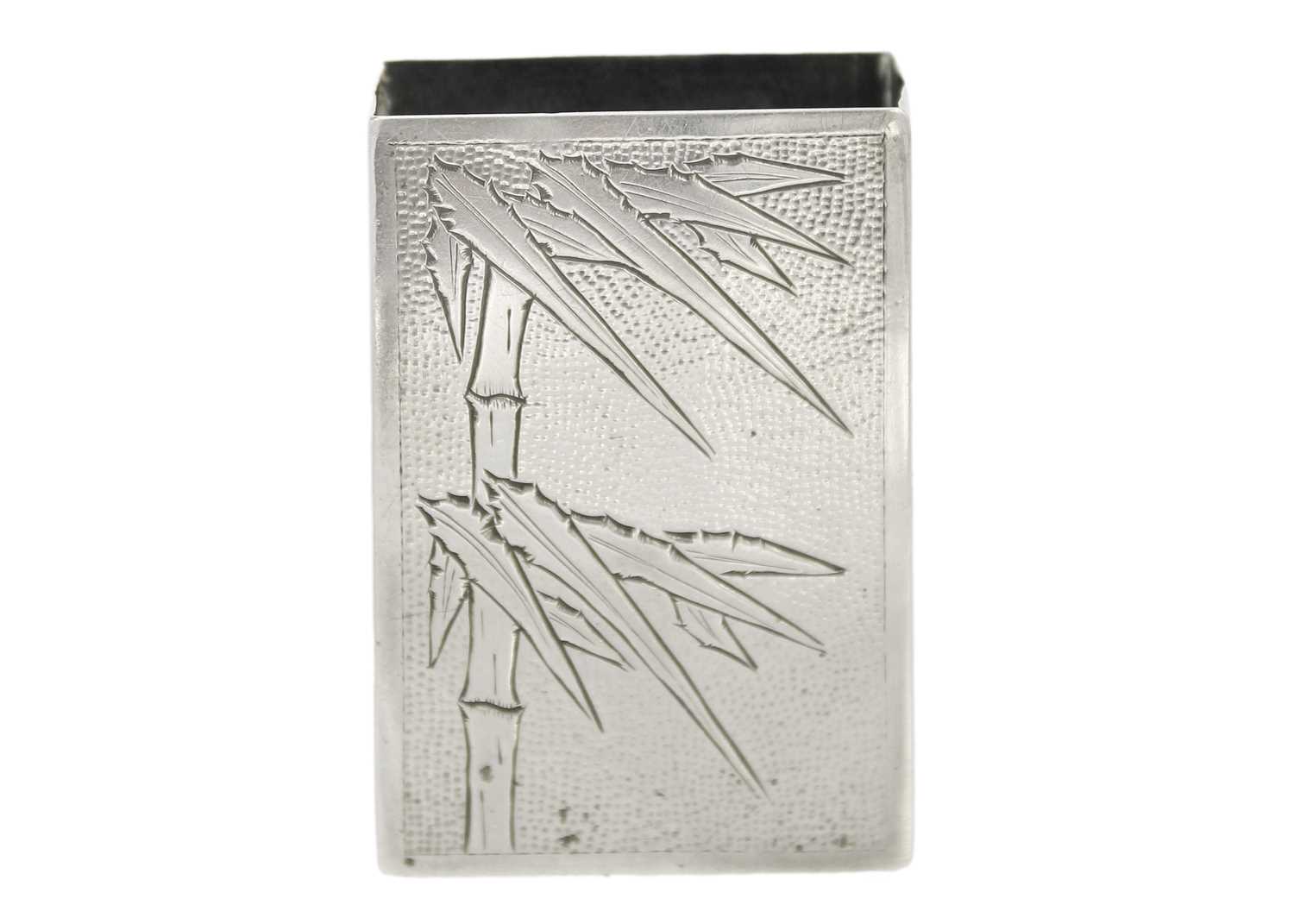 Lot 213 - A Chinese silver matchbox holder, stamped C.J, circa 1900.