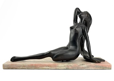 Lot 301 - A 20th century bronze nude on a marble base.