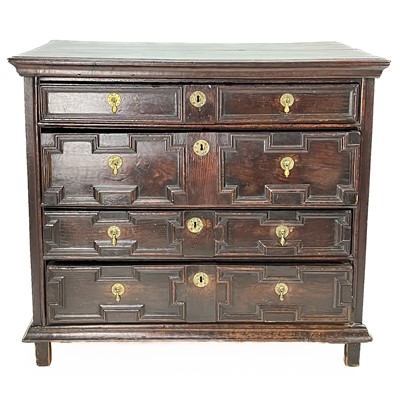 Lot 296 - A 17th century oak chest.