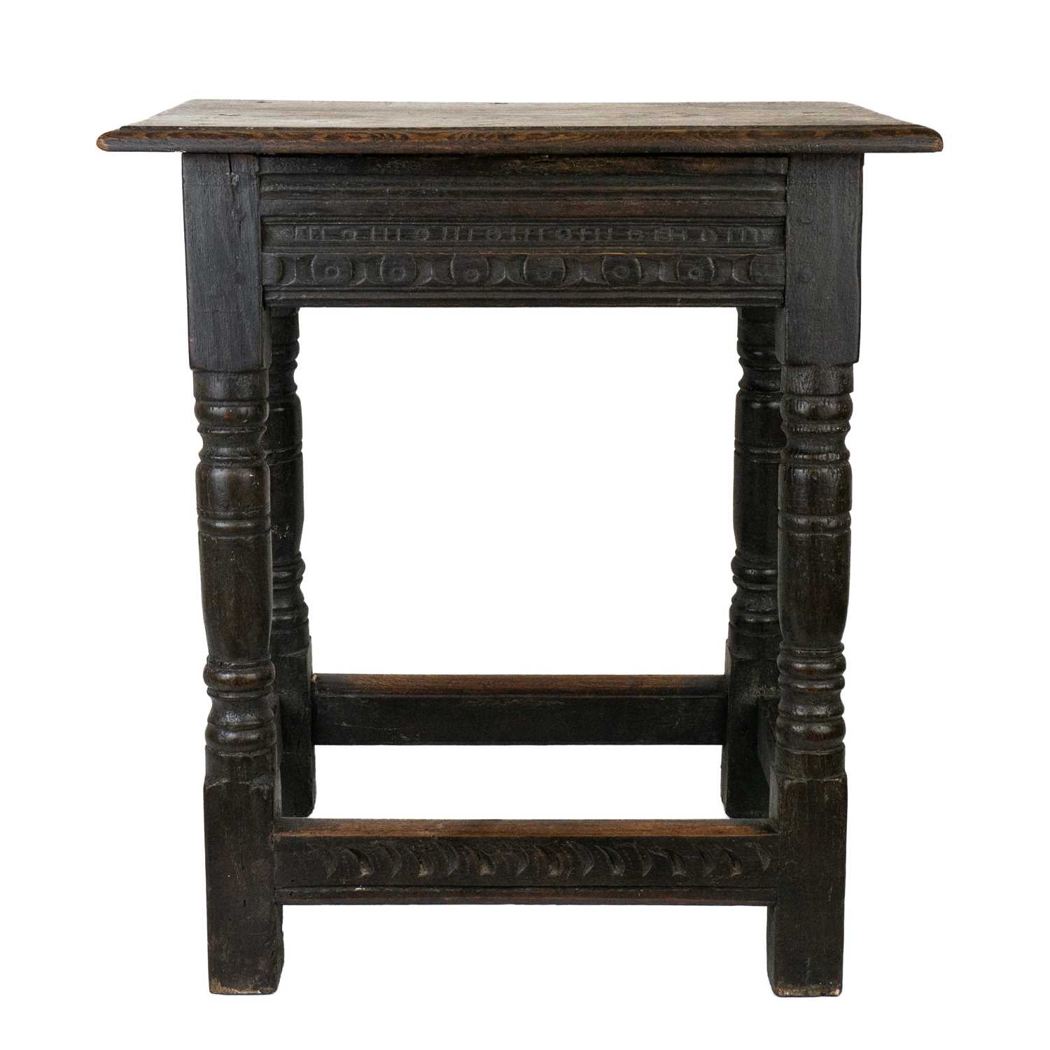 Lot 213 - A 17th century oak joint stool.