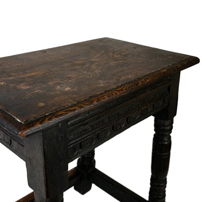 Lot 213 - A 17th century oak joint stool.