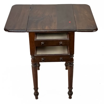 Lot 21 - A Victorian mahogany drop leaf work table