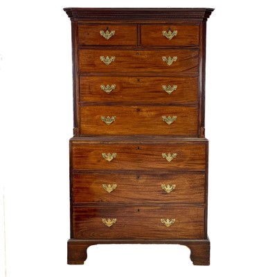 Lot 35 - A George III mahogany chest on chest.