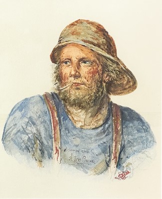 Lot 281 - Portrait of St Ives Fisherman John Pigin