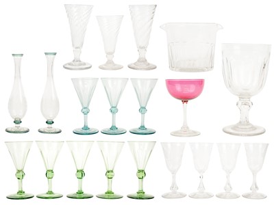 Lot 460 - A collection of cut stem wine glasses.