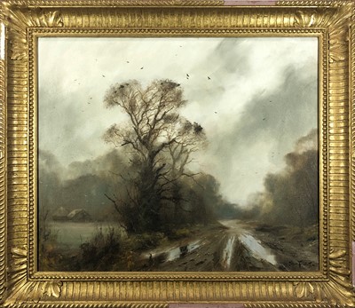 Lot 554 - John Trickett (b. 1952) A Country Lane Oil on...