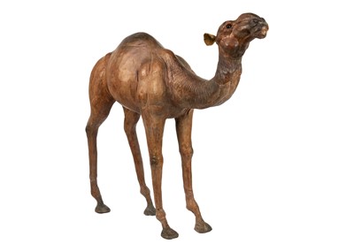 Lot 227 - A large leather model of a camel.