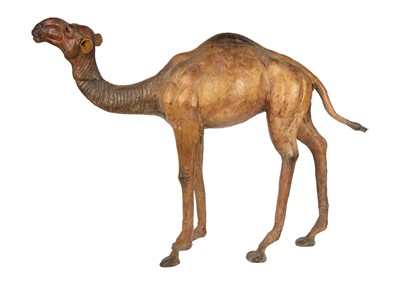 Lot 227 - A large leather model of a camel.