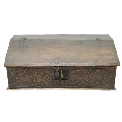Lot 1047 - An Oak bible box.
