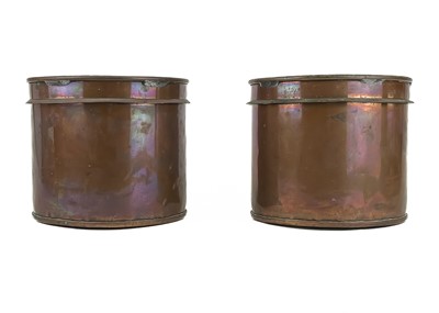 Lot 264 - A pair of copper circular jardinieres.