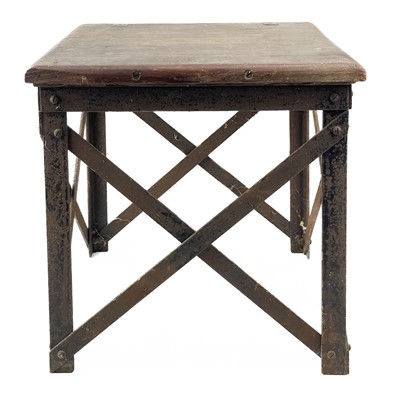 Lot 16 - An early 20th century oak stool.