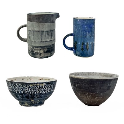 Lot 48 - Four glazed Troika pottery items.