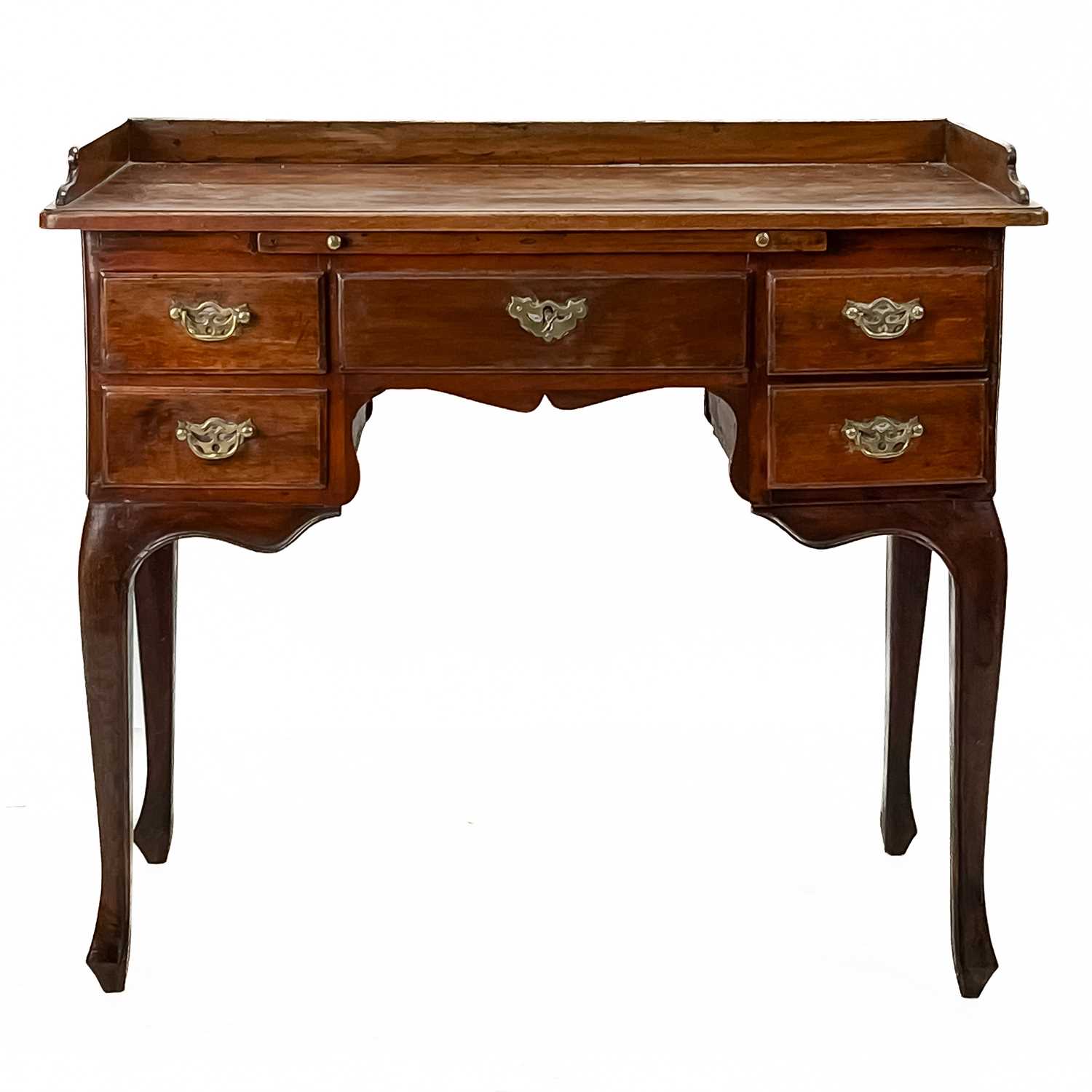 Lot 294 - A French provincial walnut tray top dressing table or lowboy.