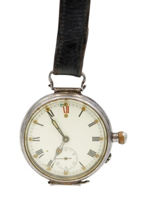 Lot 241 - A silver-cased trench wristwatch and a Cyma Watersport wristwatch.