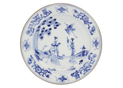 Lot 96 - A Chinese blue and white porcelain plate, Qianlong period, 18th century.