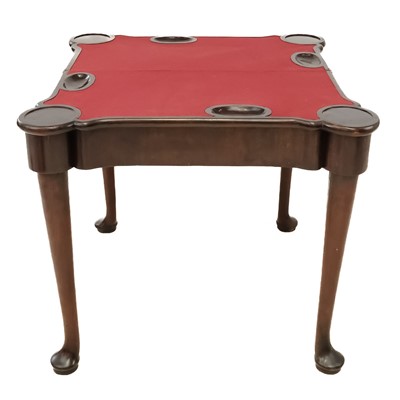 Lot 129 - A George III mahogany concertina action fold top card table.