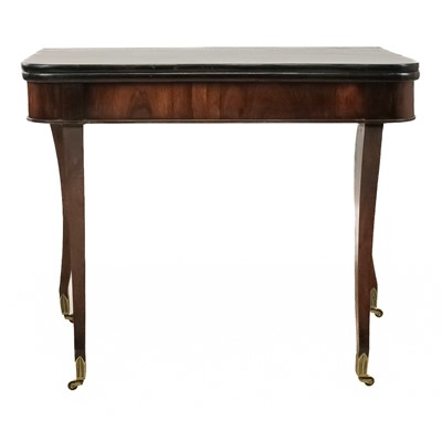 Lot 124 - A Regency rosewood fold over card table.