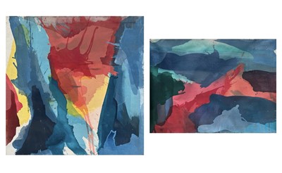 Lot 196 - Two abstract works on canvas