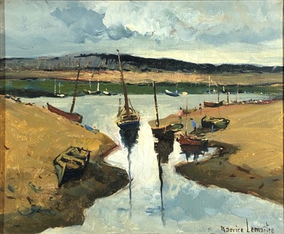 Lot 557 - Maurice LEMAITRE (b.1929) Boats in an estury...