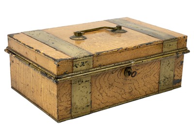Lot 290 - A Victorian scrumbled tin cash box.