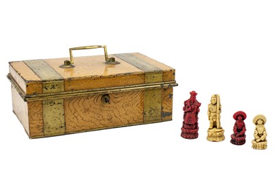 Lot 290 - A Victorian scrumbled tin cash box.