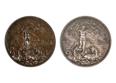 Lot 232 - Plymouth 1824 renaming of Plymouth Dock to Devonport Medallions (x2)