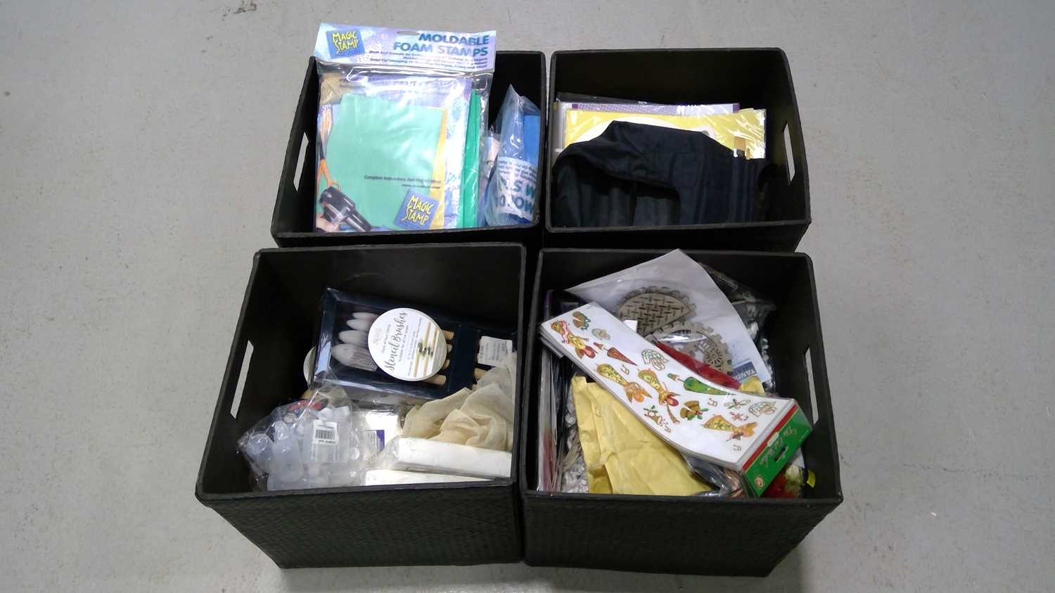 Lot 60 Four Leather Effect, Storage Boxes. The