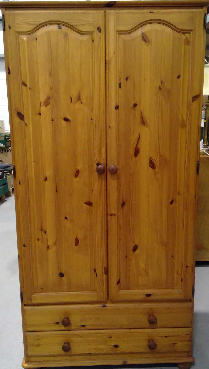 Lot 20 A Pine Wardrobe. The Wardrobe measures 182cm