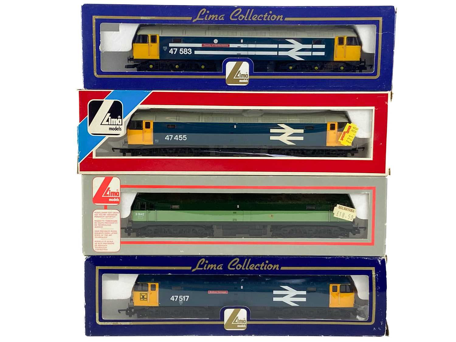 Lot 550 - Lima Brush Type 4 (class 47) "OO" diesels (x4)