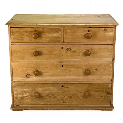 Lot 259 - A Victorian pine chest.