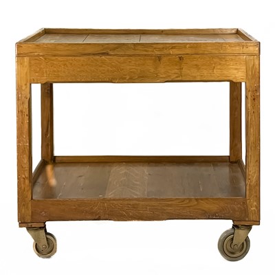 Lot 302 - An oak two-tier dinner wagon or kitchen trolley.