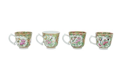 Lot 26 - Seven Chinese famille rose porcelain cups and two saucer dishes, 18th century.