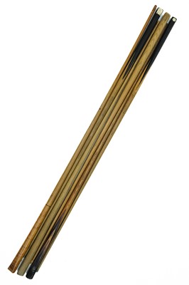 Lot 105 - Snooker or billiard cues.