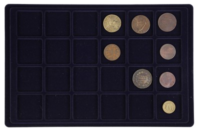 Lot 54 - Irish Gun Money, Isle of Man, Counterfeit and Finland Coinage (x8)