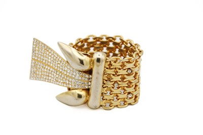 Lot 17 - A Chanel 'Gatsby' gold-plated and crystal set bracelet, circa 1950's.