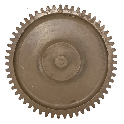 Lot 201 - A painted wooden cog possibly a factory die mould.