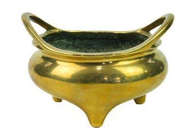 Lot 30 - A Chinese polished bronze censer, 18th/19th century.