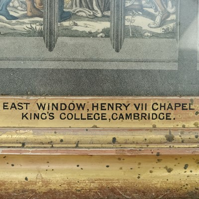 Lot 87 - An early 19th century coloured stipple engraving of King's College Chapel window, Cambridge.