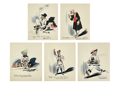 Lot 413 - Five 1930's Indian caricatures with title