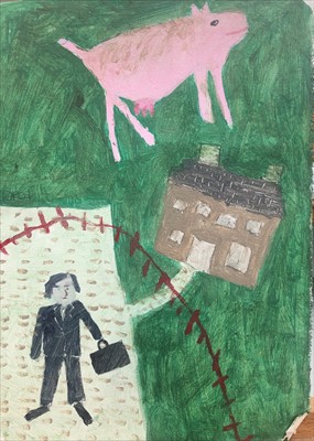 Lot 564 - David PEARCE (b.1963) Abstract with Pig, House...