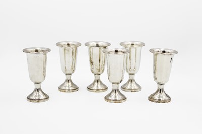 Lot 94 - A set of six silver miniture goblets by Towle.