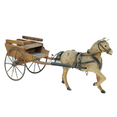 Lot 85 - An early 20th century model of a horse and cart.