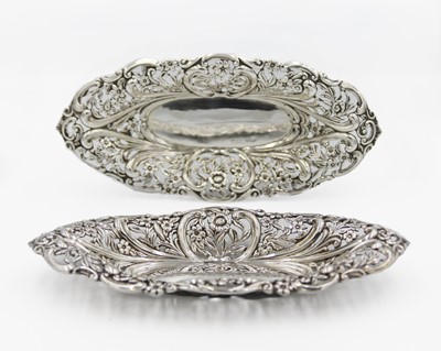 Lot 91 - A pair of Victorian silver bonbon dishes.