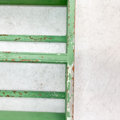 Lot 33 - A Green painted  Victorian kitchen wall plate rack.