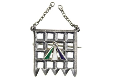Lot 34 - An extremely rare Suffragette silver and enamel Holloway Prison brooch by Toye & Co London.