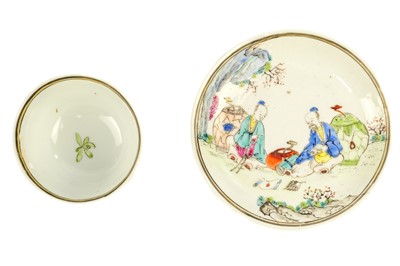 Lot 35 - Five Chinese porcelain tea bowls and saucers, 18th century.