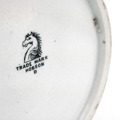 Lot 392 - A late 19th century pottery twin handled loving cup by George Hobson.