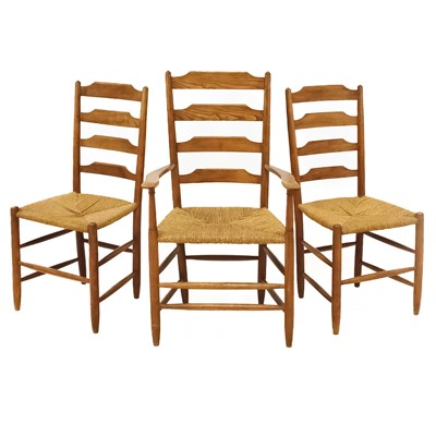 Lot 111 - Robin Nance ash ladderback chairs.